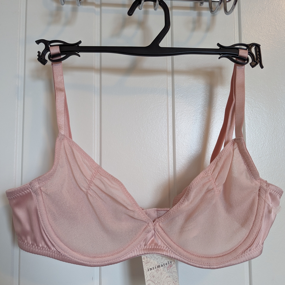Free People Pink Full-Coverage Bra with Adjustable Straps